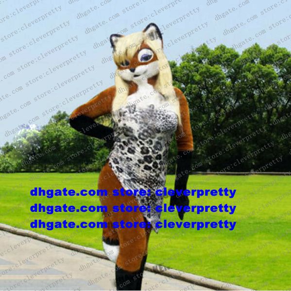 Costume de mascotte en fourrure marron en peluche Husky Dog Fox Fursuit Costume de personnage de dessin animé adulte Costume Rassemblez cérémonieusement les activités communautaires zx2884