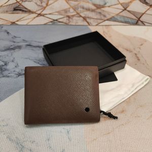 Porte-monnaie marron porte-carte pliant porte-stylo porte-carte de visite en cuir animal mini portefeuille sac de mode designer coffret cadeau