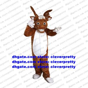 Brun renne orignal wapiti mascotte Costume Wapiti caribou Alces cerf adulte dessin animé personnage salons dessin animé accessoires zx2497