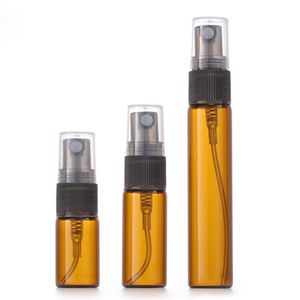Flacons pulvérisateurs bruns 3ml 5ml 10ml, pompe, emballage cosmétique, Tube de parfum en verre rechargeable