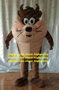 Bruine Tasmaanse duivel Bugs Bunny Mascot Kostuum Mascotte Cartoon met heldere ogen Pink Tummy No.4135