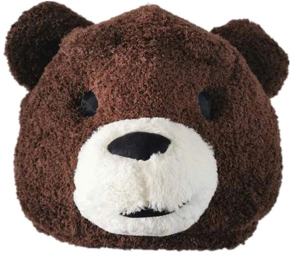 Costume de tête de mascotte d'ours en peluche brun Masques d'animaux Tête Déguisement Costume d'Halloween