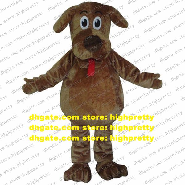 Brown Wags le chien de mascotte Costume Fluffy Fur Wags Labrador Rottweiler Adulte Character Club Activities Family Gift ZX732
