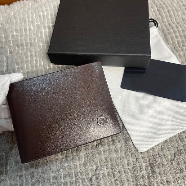 Cartera marrón, monedero de marca, tarjetero informal, bolsa de almacenamiento de viaje, monedero elegante, cartera de tamaño pequeño, caja original de regalo