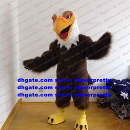Costume de mascotte d'aigle et de faucon, en fourrure longue, marron et blanc, Tercel Tiercel, faucon, vautour, pour adultes, jours fériés, Grand Bodog Casino zx1256
