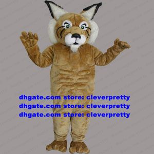 Brown Wildcat Wild Cat Mascot Costume Caracal Ocelot Lynx Catamount Bobcat Caractère Haut de gamme Haut de gamme Walking Street zx909