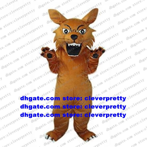 Costume de mascotte de loup brun, coyote, chacal, Dhole Lynx, Catamount Bobcat, personnage de dessin animé pour adulte, séance d'ouverture du supermarché zx2398