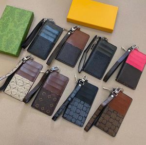 Marque de concepteur de cartes pour femmes marron Porte-cartes de grande capacité porte-monnaie classique pochette passeport en cuir pu lettre classique couleur unie gaufrage sac pour hommes