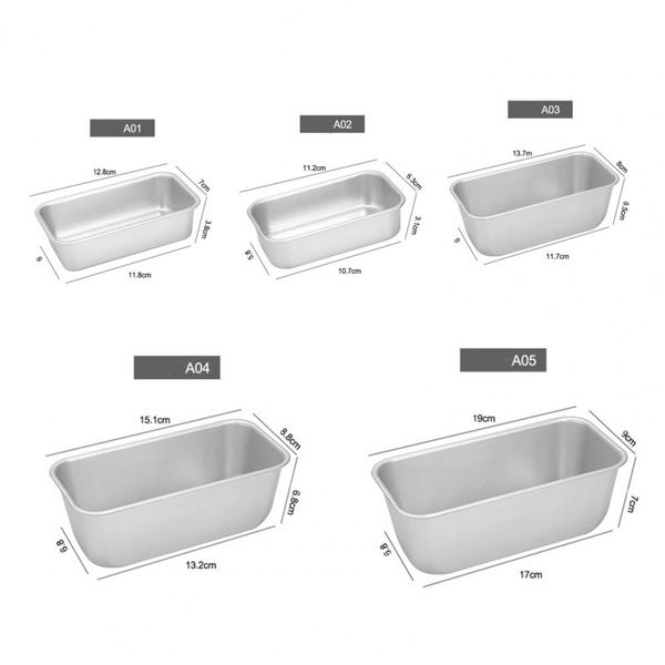 Brownie Cheese Toast Cake Moule Aluminium Aluminium Aluminium Rectangle Pain de pain Moule de cuisson de cuisson Pan de cuisson Pan de cuisson