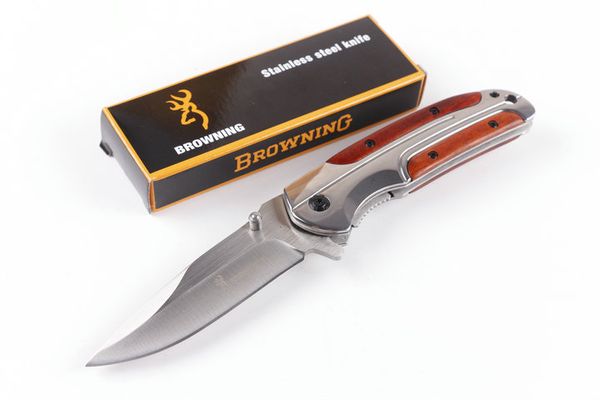 Browning DA43 couteau pliant tactique en acier 440C 57HRC manche en bois couteau de poche de survie de chasse utilitaire militaire outils EDC