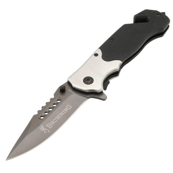 Browning F124 Negro Acampar al aire libre Caza Cuchillo plegable táctica autodefensa Cuchillo de supervivencia de acero de titanio