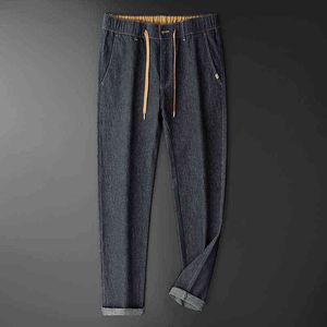 Browon 2021 herfst nieuwe jeans mannen losse dikke harem denim broek rits rechte elastische taille casual mannen ontwerper jeans voor mannen G0104