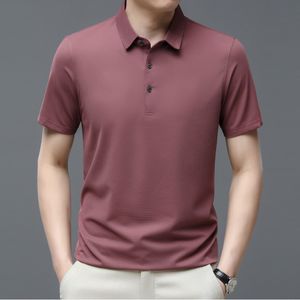 BROWON 2023 Zomer Heren T-shirts Nieuwe Kraagvorm Dunne Anti Rimpel Effen Kleur T-shirt Man Golf Kantoor Klassiekers mannen Kleding