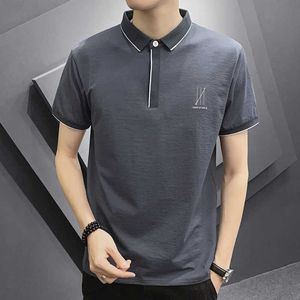 BROWON Nueva llegada Moda coreana Hombres Ropa Verano Manga corta Color sólido Carta Casual Tops Turn-Down Collar T Shirts Hombres P0811