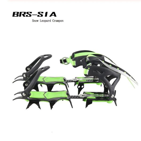 BRS 14 dents griffes ultralégères Crampons chaussures couverture antidérapante pince à glace en plein air Ski glace neige poignées randonnée escalade 240102