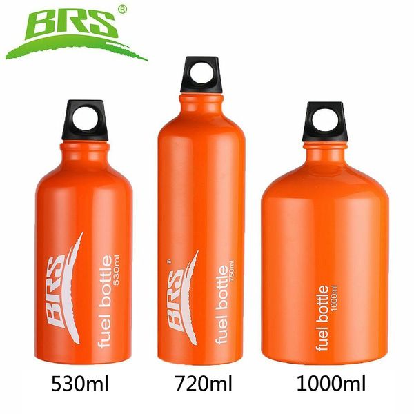 BRS Outdoor 530/720ml /1000ml Botella de combustible para acampar Alcohol portátil Gasolina Queroseno Tanque de almacenamiento de combustible de emergencia Lata de reserva para viajes de senderismo