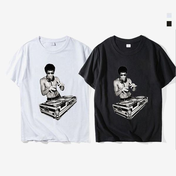 Bruce Lee Dj camiseta Unisex 2019 divertido Tony Stark película Fans Kung Fu verano moda letra impresa algodón camiseta personalizada camisetas 95