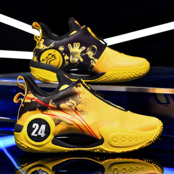 Bruce Lee jeunesse chaussures de basket-ball pratiques de haute qualité hommes baskets décontractées baskets de sport jaune rose bleu