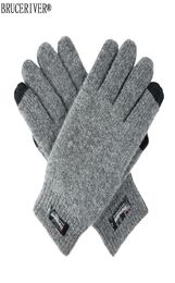 Bruceriver Men039s gants pour écran tactile tricotés en laine Pure avec doublure Thinsulate et manchette côtelée élastique H08182237439