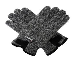 Gants en tricot de laine Bruceriver pour hommes avec doublure polaire Thinsulate chaude et paume en cuir durable CJ1912253082892