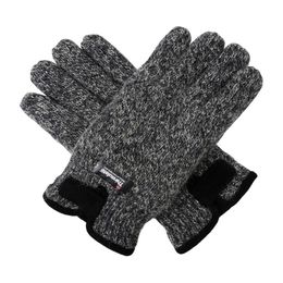 Gants en tricot de laine Bruceriver pour hommes avec doublure polaire Thinsulate chaude et paume en cuir durable CJ191225274G