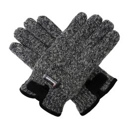 Gants en tricot de laine Bruceriver pour hommes avec doublure polaire Thinsulate chaude et paume en cuir durable CJ191225229g