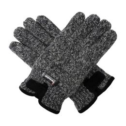 Bruceriver Gants en tricot de laine pour homme avec doublure chaude en polaire Thinsulate et paume en cuir durable CJ191225222y