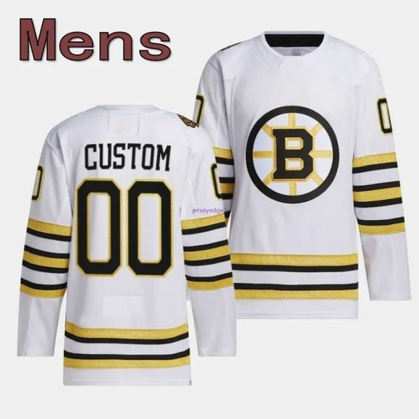 Maillots du 100e centenaire des Bruins Milan Lucic Patrice Bergeron David Krejci Brad Marchand Hampus Lindholm Jake DeBrusk Nick Foligno Taylor Hall Maillot de hockey