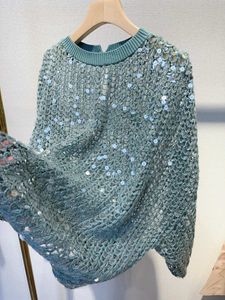 Brunel damestrui losse trui luxe merk designer logo gebreide blouse 23 herfst en winter nieuwe dames stijlvolle casual gebreide trui pailletten ronde hals