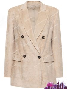 Veste Brunello pour femmes manteaux de créateurs costumes blazers printemps vestes en velours côtelé beige