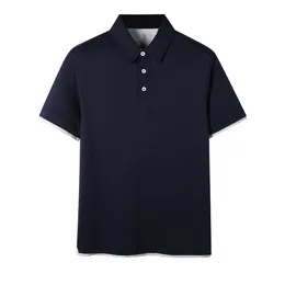 Brunello Men polos mangas cortas camisetas desginer ropa de verano algodón camiseta azul