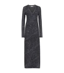 Brunello Dames Street Style Dresses Designer Maxi Dress Long Sleeve Zomerkleding Zwarte jurken