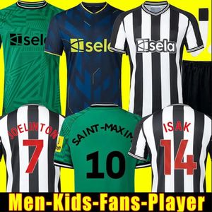 NewcastleS BRUNO G. Voetbalshirts 2023 2024 WILSON SAINT New Castles MAXIMIN ISAK UniteDS voetbalshirt thuis uit derde set Fan Player-versie heren kindertenue