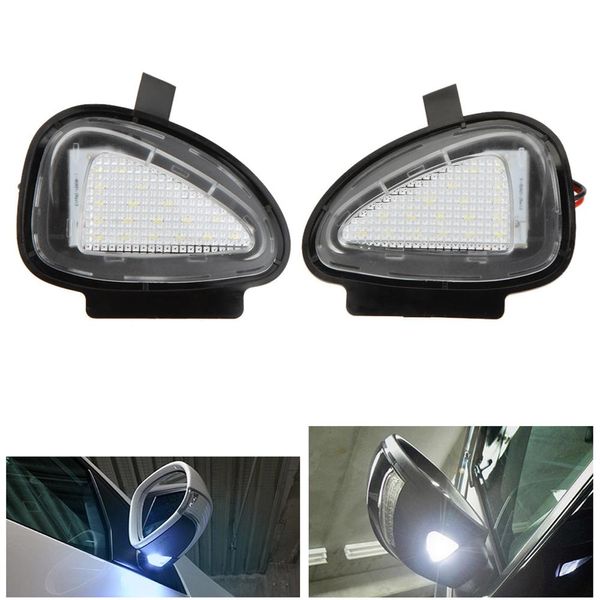 Brush 2x 18 3528 SMD Blanc LED Sous Rétroviseur Flaque Lampes pour VW CC Golf 6 Cabriolet Passat (B7) Touran 6000-6500K 12V
