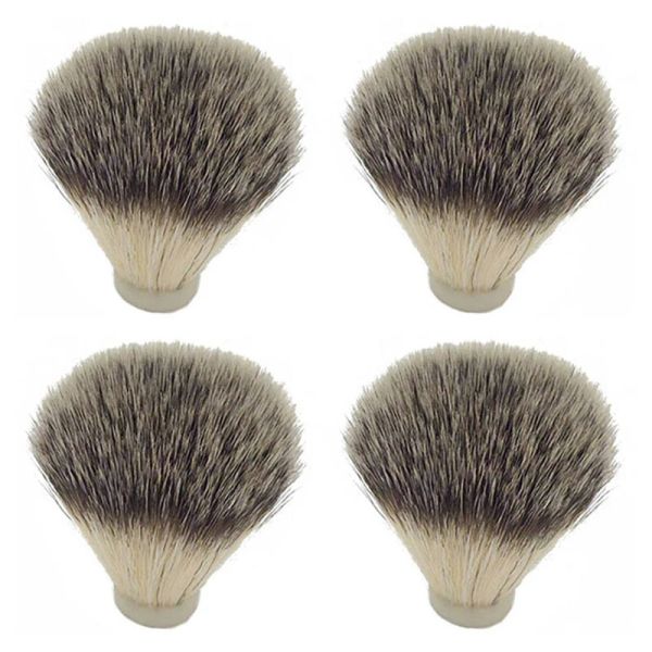 Brosse 4 pièces blaireau cheveux Nylon blaireau noeud pour hommes Salon épilation coupe poussière hommes visage barbe appareil de nettoyage