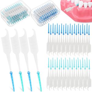 Cepillo 400 Uds cepillo interdental tirantes palillos de dientes cepillos de dientes desechables Mini viaje hilo dental limpio