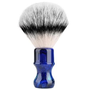 Brosse raser bleu pinceau silvertip coiffure de blaireau synthétique avec poignée en résine pour hommes raser humide professionnel (nœud 24 mm) ambre