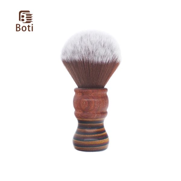 Brosse Boti Beard Brush Brost Blanc Synthetic Hair Knot Forme Wit Whit Wood Handle Fabriqué à la main pour les hommes Clean