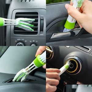 Brosse De Voiture Climatiseur Évent Fente Brosse De Nettoyage Tableau De Bord Clavier Ordinateur Fenêtre Nettoyant Dépoussiérage Stores Outils Drop Delivery Mob Dh4Tt