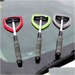 Kit de nettoyage de vent de voiture, brosse de nettoyage de vitres avec poignée extensible, lavable, réutilisable, en tissu microfibre, tête d'essuie-glace en verre, livraison ot3wb