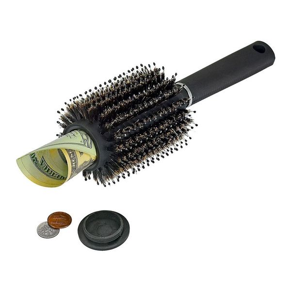 Brosse peigne Contasseur creux Secret Boîte de rangement en toute sécurité Rouleau de rouleau