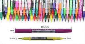 Pincel de doble color para dibujos animados, rotulador, acuarelas, boceto, bolígrafo pintado a mano, suave, súper pincel, punta doble ancha, Manga Ciao