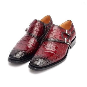 Brosse le manuel de robe leimanxiniu chaussures de couleur cuir crocodile pour mâle top pointu authentique semelles hommes formels 434 mal 926