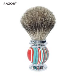 Borstel nieuwe klassieke kapperswinkel Silver Tip Soft Honey Pure Badger Hair Shaving Brush For Safety Razor verzorging Reinigingsgereedschap