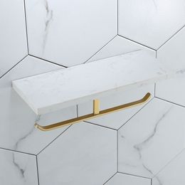 Support de papier rouleau de salle de bain en or brosse