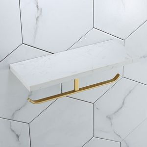 Support de papier rouleau de salle de bain en or brosse
