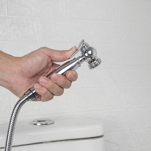 Geborsteld goud zwarte badkamer handheld bidet spray douches set toilet spuitspuit doek diaper bidet kraan messing sus304 hand shattaf