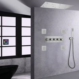 Système de douche à LED nickel brossé