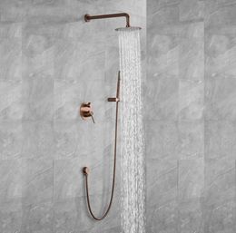 Gold rose brossé deux fonctions Fauce de douche de pluie Set Wall Moup de douche Autonière Diverter Tap Tap en laiton Keld Spray Ensemble 2220796