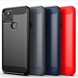 Geborstelde textuur telefoonhoesjes voor Google Pixel 7 3 6 Pro 6A 5 2 XL 4 4A 5G Pixel6 5a 3a 3XL 6Pro Cover Carbon Fiber Luxury Case Cover